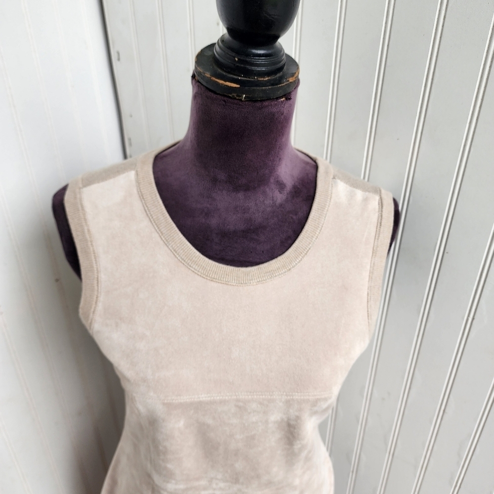 Calvin Klein Faux Suede Pullover  Dress Light Beige Sleeveless Womens Size S - Picture 2 of 15